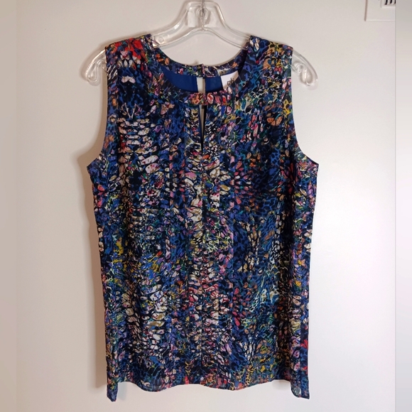 Cabi Sleeveless Stained Glass Keyhole Blouse Top Style 3093 Sz Medium - Picture 1 of 5
